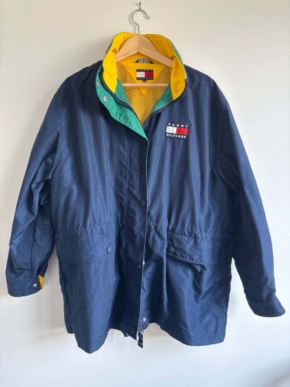 Vintage 90s Tommy Hilfiger Sailing Jacket – Big Flag Logo – XL